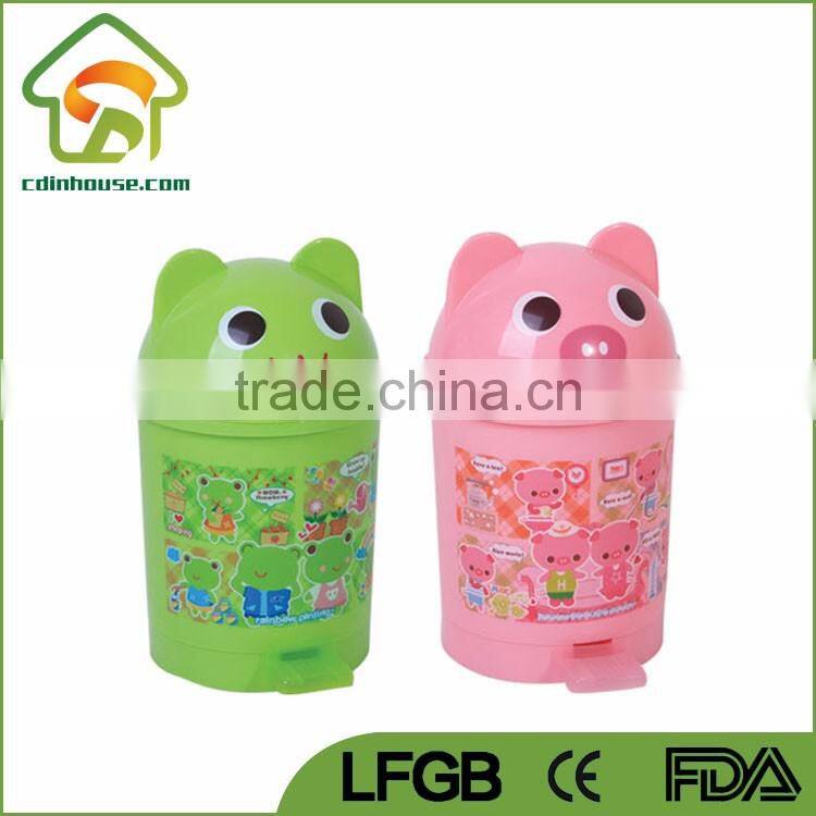 Pig Frog Plastic Foot Pedal Children Trash Can