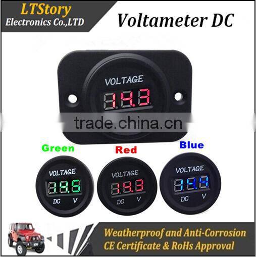 12V-24V Car Motorcycle LED DC Digital Display Voltmeter Waterproof Meter Worldwide Store