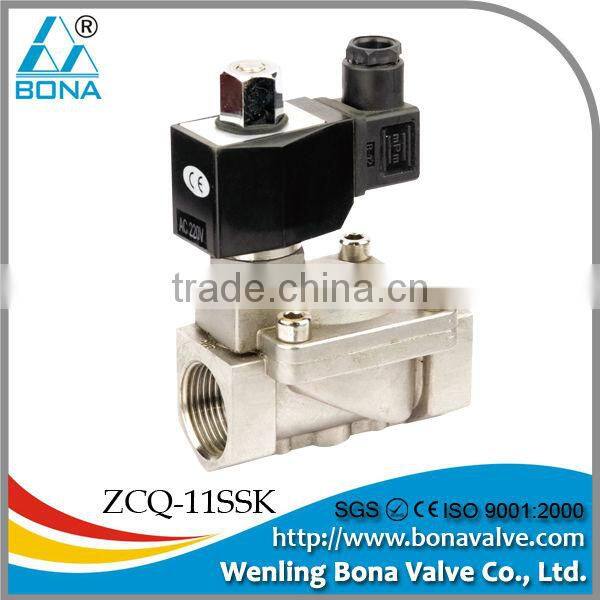 304 or 316 cast stainless steel normally open type magnetic valve ZCQ-11SSK