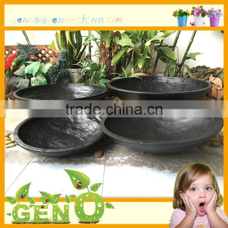 Dish pan shpae lotus fiberglass fiber clay flower pot,planter,plant pot wholesale