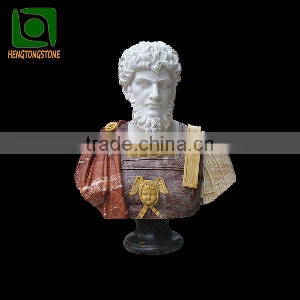 Hand Carved Marble Man Bust Statue for Sale