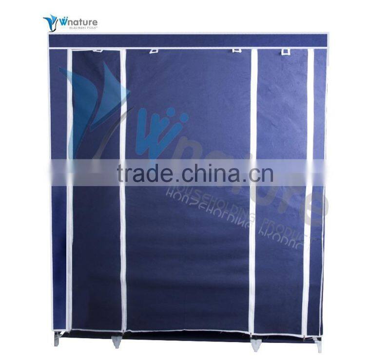 Folding fabric portable bedroom wardrobe with metal frame big size