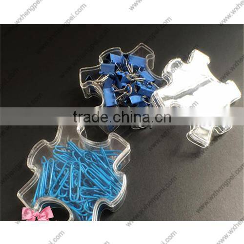 Cleverish portable cute transparent puzzle plastic storage jewelry wedding box kit