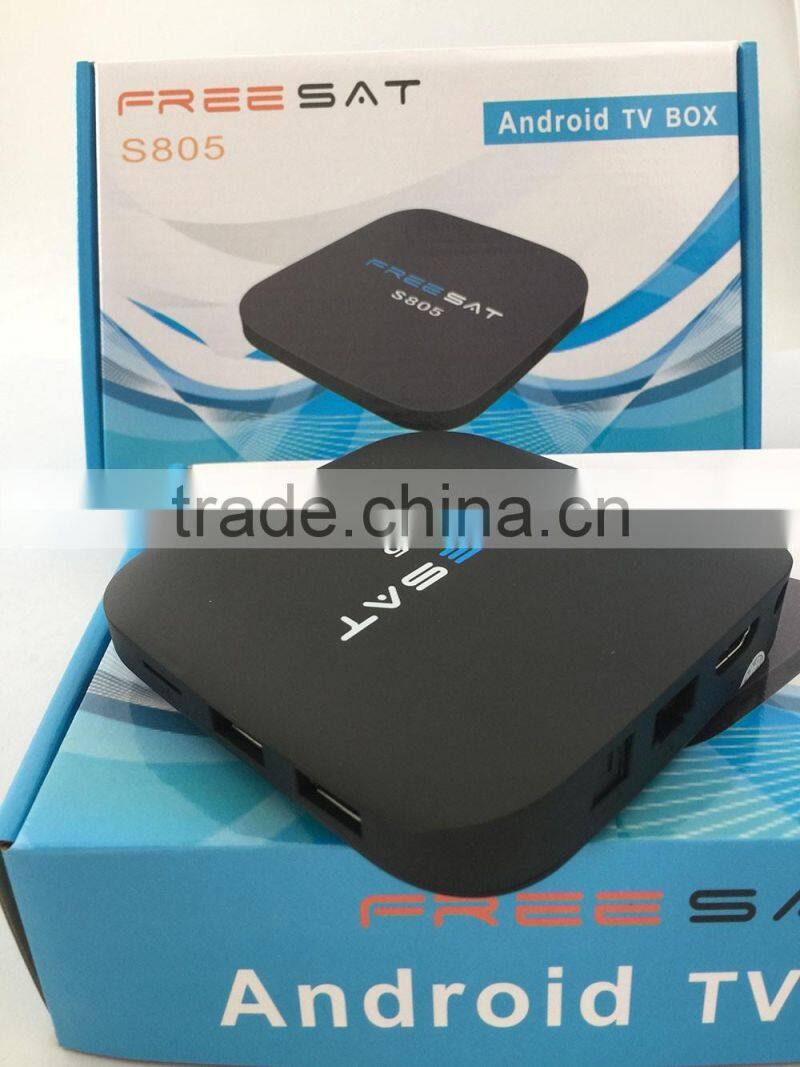 Freesat Amlogic S805 Quad core android 4.4.2 tv box support bluetooth 4.0,, 1G+8G, Amlogic android TV box