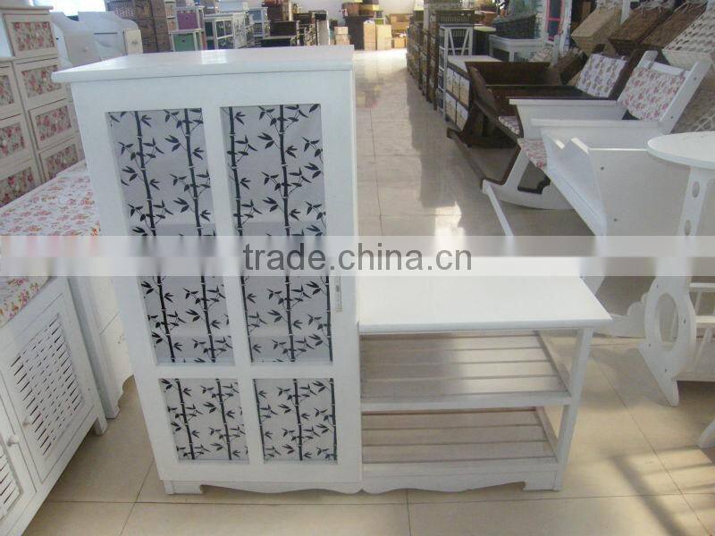 antique wooden footstool wooden storage cabinet wooden shoe rack T10-1018