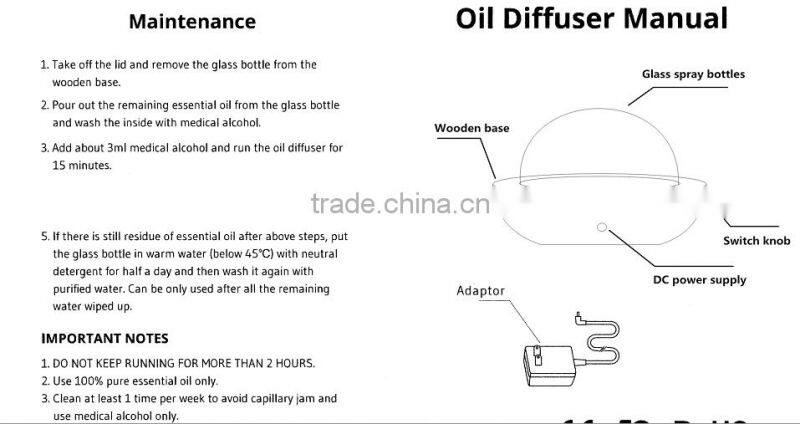 Global Wood Bamboo Bamboo LED Aroma Diffuser Ultrasonic Nebulization Essential Oil Diffuser