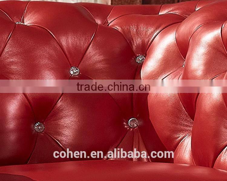 1+1+2+3 royal chesterfield red import real leather sofa SF026