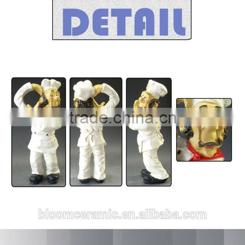 Decorative custom polyresin chef restaurant napkin holder