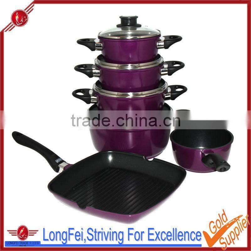 9pcs cast aluminum cookware nonstick die cast cookware