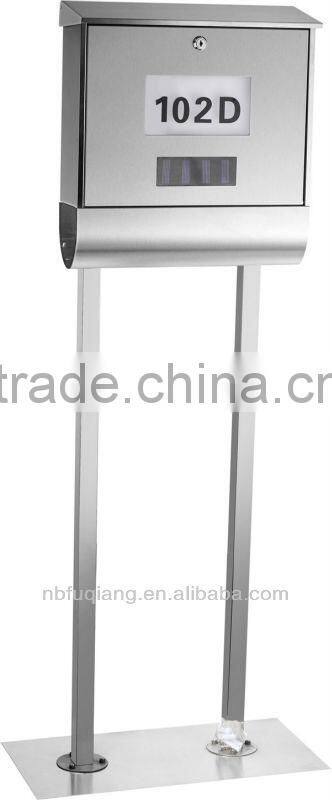 FQ-125 Modern wall mounted stainless steel house numbers mailbox cast aluminum letterbox