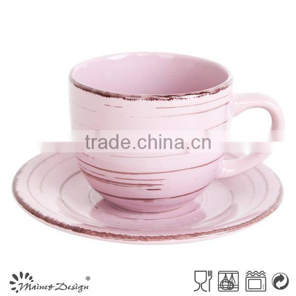 8oz ceramic tea cup and saucer