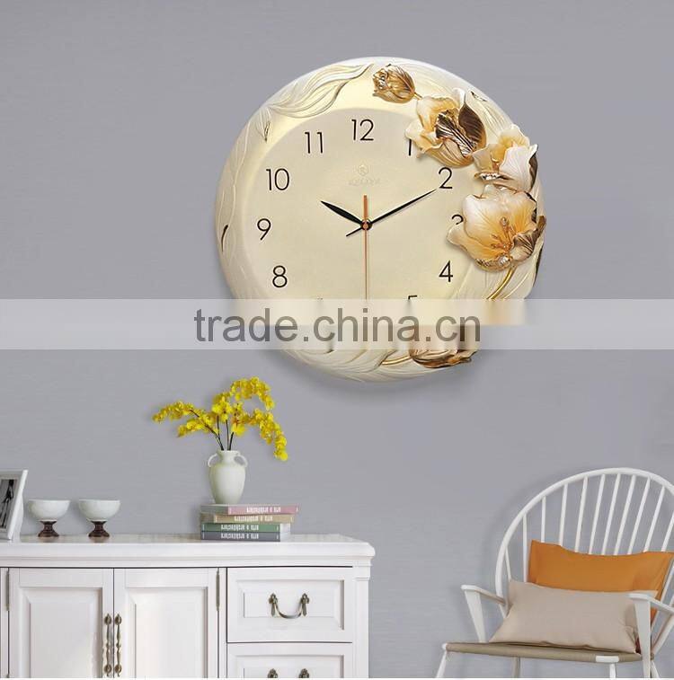M0010 Momoda Living room Creative modern fancy elegant 3D flower wall clock Quiet quiet quartz decoration large wall clock