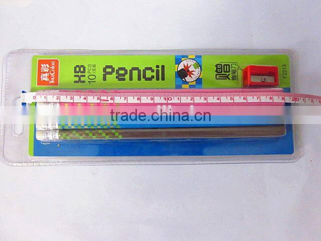 Graphite wood color pencil with eraser