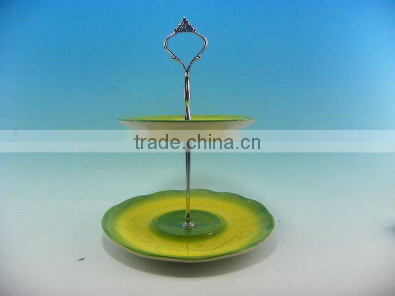 Hot sale Christmas decoration Ceramic Cake stands