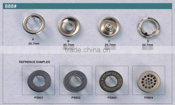 metal prong snap buttons with different sizes for bag and clothes