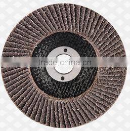 Aluminum oxide flexible abrasive flap disc with fiberglass backing plate