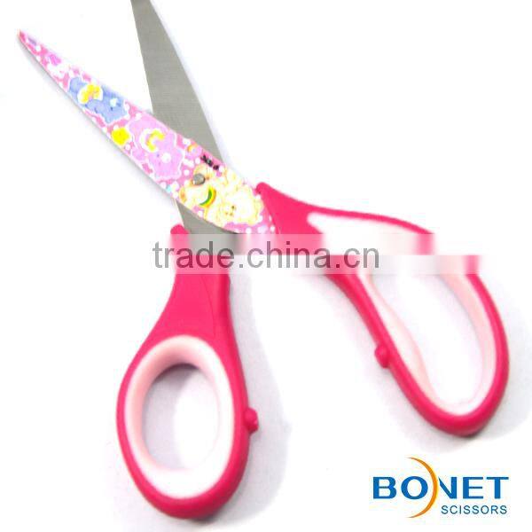 SST0027 6-1/4" stationery PP+TPR rubber plastic handle office scissor