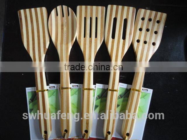 2017 Gift natural bambu stripe spatula scoop