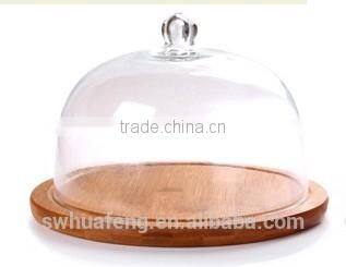 2017 Hot selling bamboo cheese dome with PP lid made from MANUFACTURER