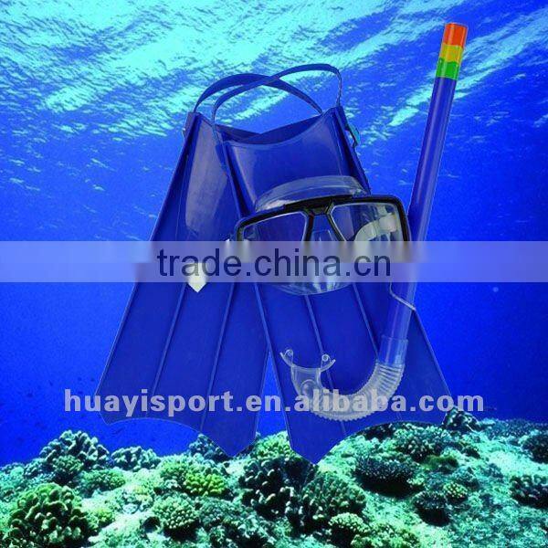 Prefessional watersports fashion scuba mask snorkel and fins diving set