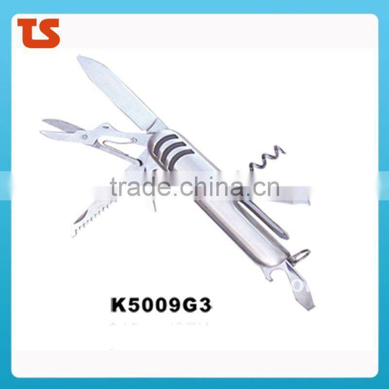 2014 New design multi knife Novelty pocket knife multi functiona utility kinfe LED knife(K5007G