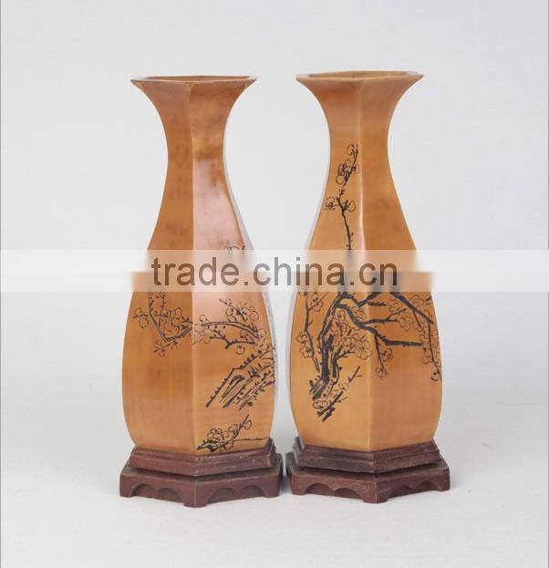 Antique vase&Flower wooden vase decoration