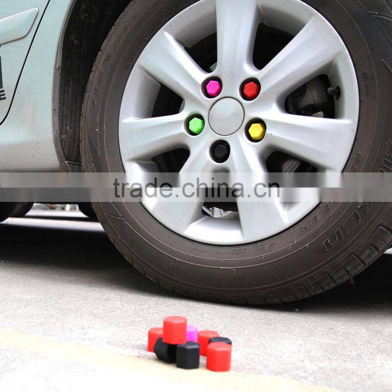 silicone wheel hub screw cover/ silicone wheel nut cap/chrome wheel nut cover