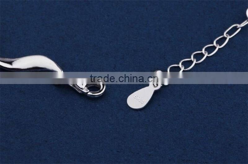 925 Sterling Silver Charms Fashion Design Zircon Twisted Bracelet