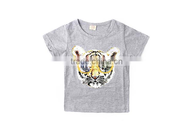 2015 tiger priting best sell unisex kids t shirt with fashion design