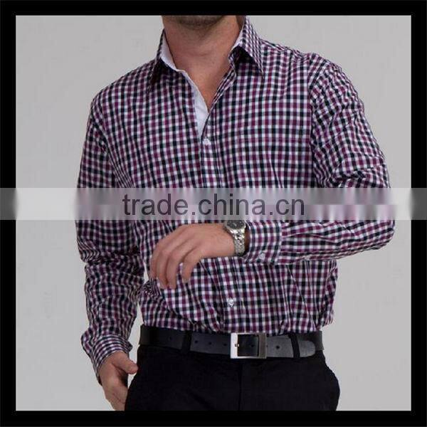 hot sale 100% cotton plaid design mixed size long sleeve men shirt 2016
