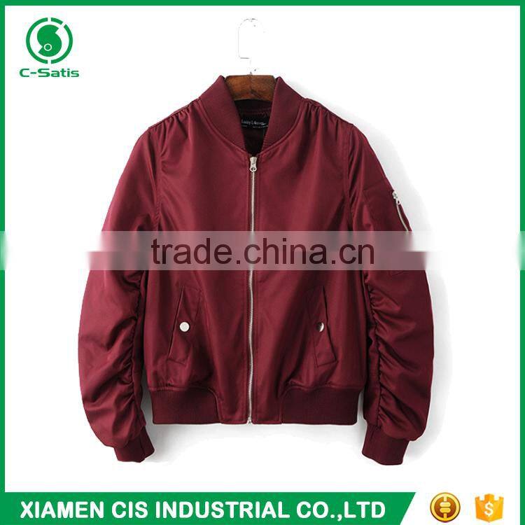 New Style Custom Logo Multicolor 100% Polyester Ladies Sublimated Bomber Jacket