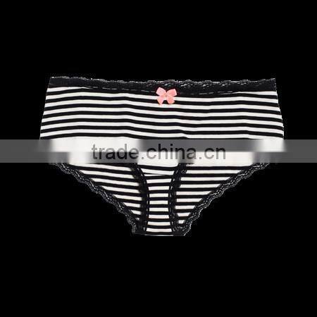 Mass style solid black moda/spandex briefs women underwear