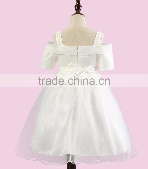 Kid Girls Flower Party Dress With Different Color Lace Flower Wedding Dress Off Shoulder Princess Fancy Dress Low MOQ