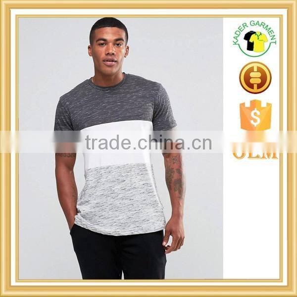 long line t shirt bamboo splice design t-shirts slim fit blank t-shirt