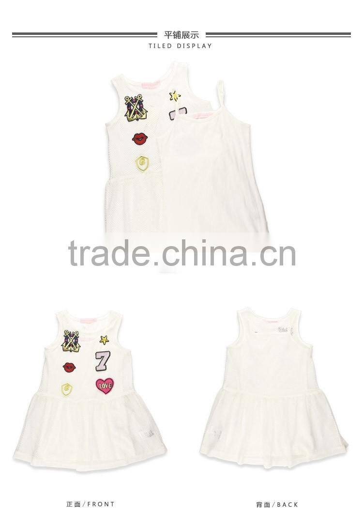 Tinta Roriz New Kids Dresses T16319 Summer Girls's Dress with Camisole 2pcs Casual Girls Dress Set Wholesale