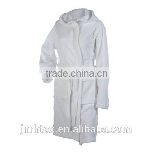 100% cotton terry hooded bathrobe for women