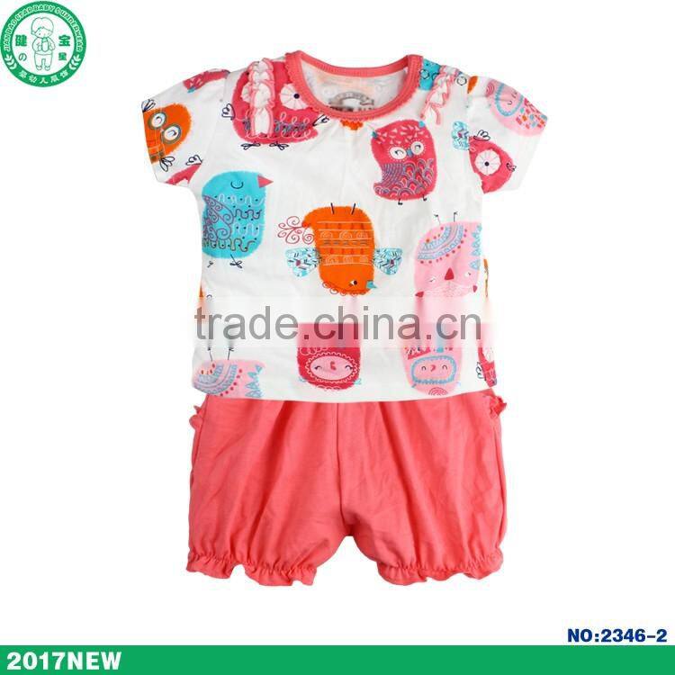 100% cotton children clothing set for baby girl wholesale high quality baby clothes