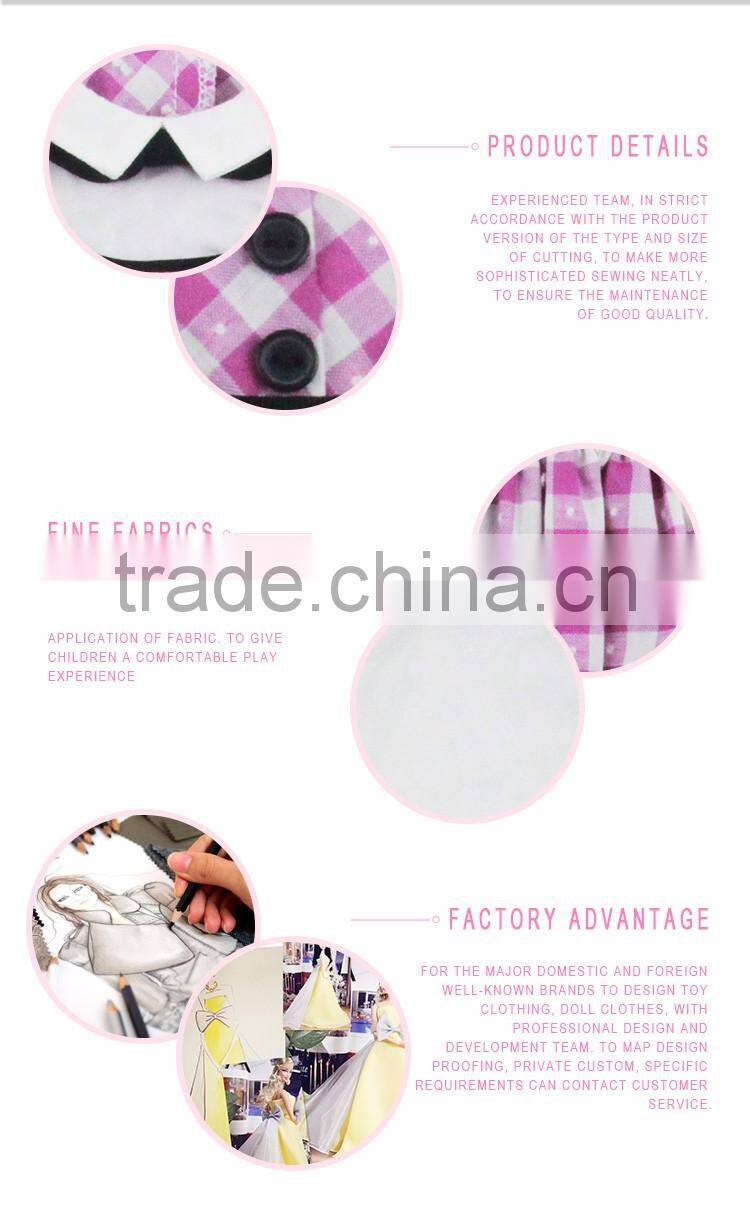 wholesale 18 inch purple lattice american reborn baby girl doll clothes