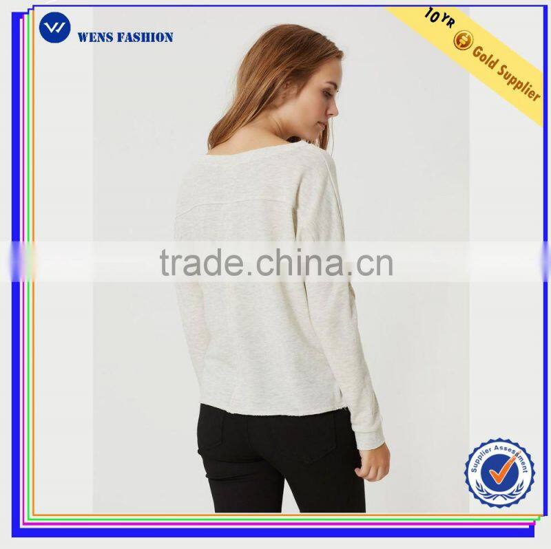 2016 Winter wholesale women Long sleeved sweat100% cotton plain cheap fleece hoodie