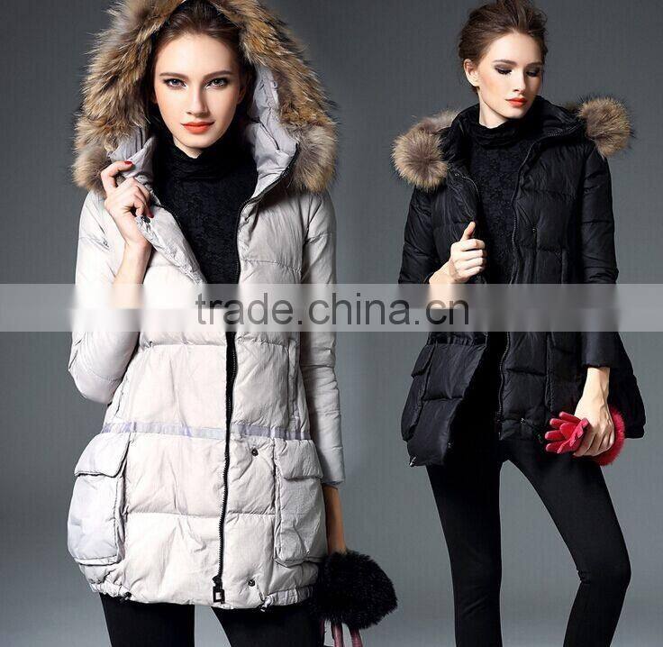 women's fitted short winter luxury down jacket