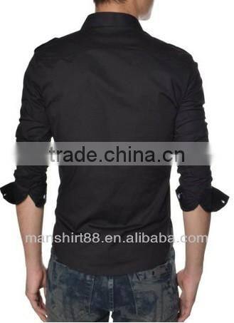 slim fit long sleeve military style casual shirt