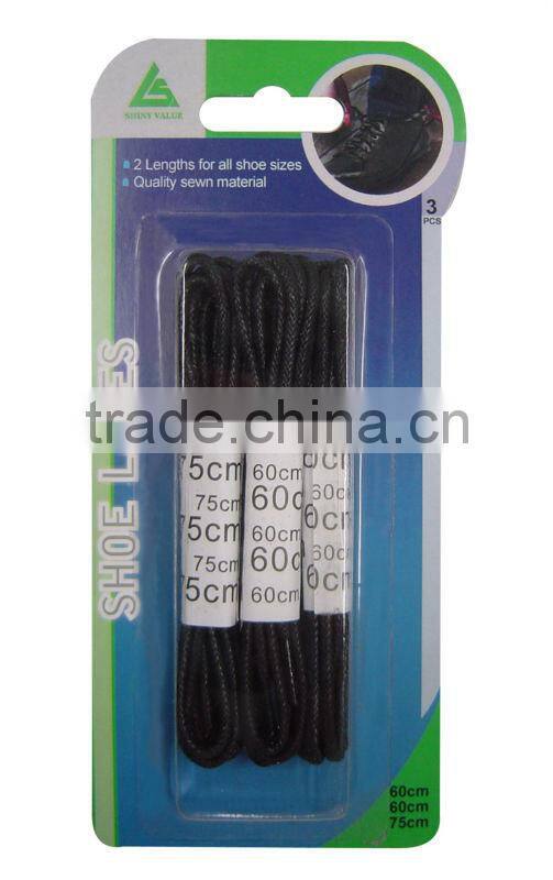 Flat shape waxed cotton cheap shoe laces