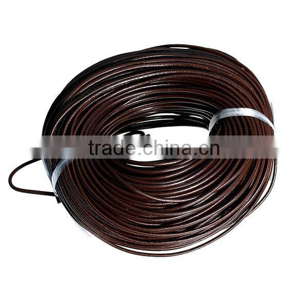Wholesale High Quality 3mm Dark Brown Cowhide Leather Jewelry Cord Rope