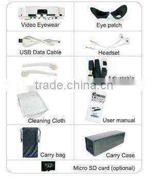 NEW Video Glasses,72inch Virtual Screen Mobile Theatre with IPD and Focus adjustment 720P