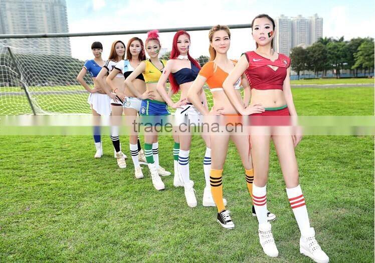 Men and Women popular Unisex customized free size knee high soccer socks