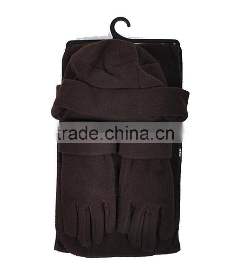 polyester colorful scarf hat & glove set