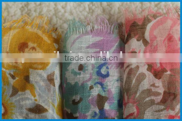 Japan hot selling lady's fashion floral printing neck scarf