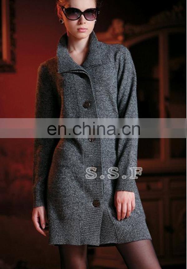 2016 Hot fashion luxurious melange women pure Cashmere long cardigans