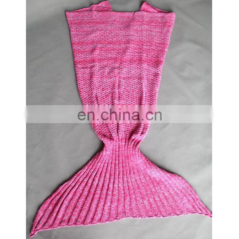 Fairy tale sea-maiden tail carpet knitted wool blend kids leisure nap blanket