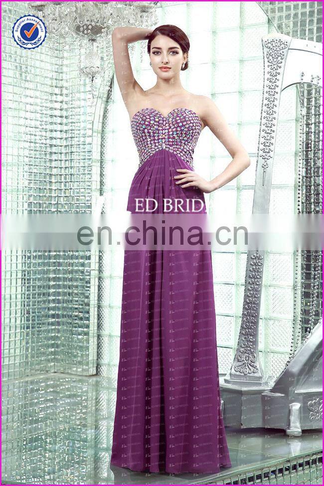 CE430 Attractive China Factory Sweetheart A-Line Beaded Bridesmaid Dress Royal Purple